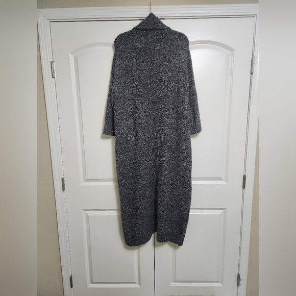 Zara Knit Gray Marled Duster Sweater Coat Size Small - Picture 3 of 5